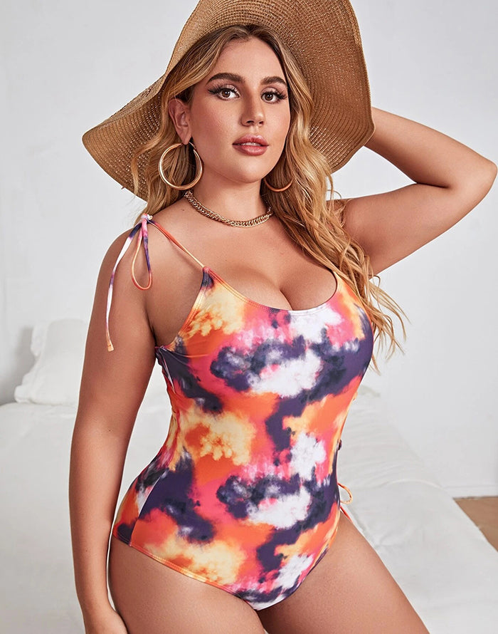 FULLFITALL-Volcano U-Neck Tie One Piece Swimsuit FULLFITALL-Volcano U-Neck Tie One Piece Swimsuit