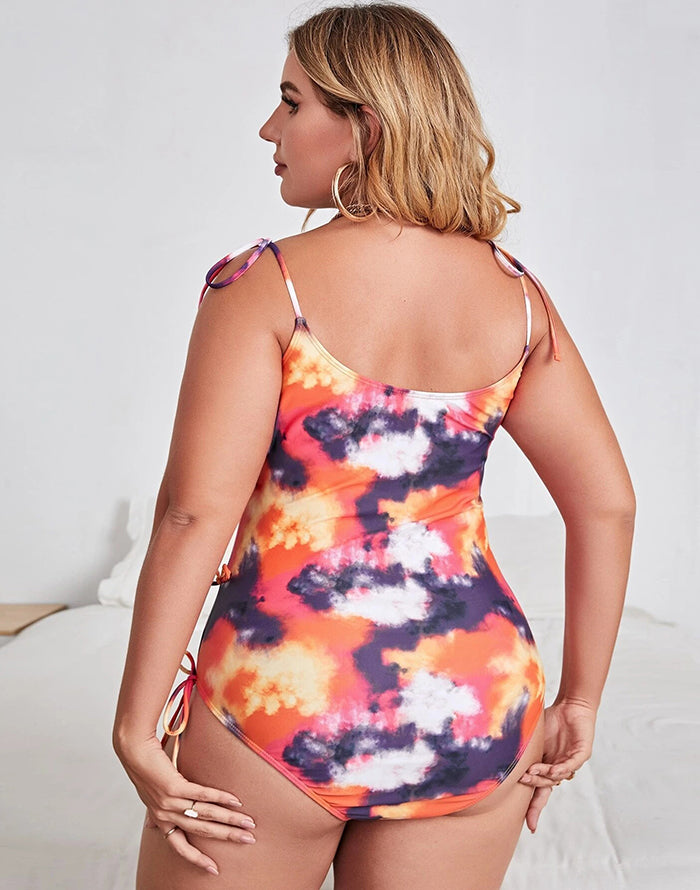 FULLFITALL-Volcano U-Neck Tie One Piece Swimsuit FULLFITALL-Volcano U-Neck Tie One Piece Swimsuit