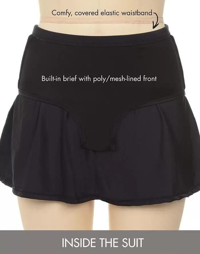 FULLFITALL-V-Neck Twist Tankini Set With Side Slit Skirt FULLFITALL-V-Neck Twist Tankini Set With Side Slit Skirt