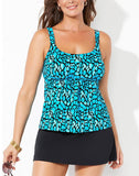 FULLFITALL - Water Cube  Flared Tankini With A-Line Swim Skirt