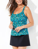 FULLFITALL - Water Cube  Flared Tankini With A-Line Swim Skirt