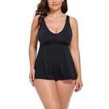 FULLFITALL - Black V-NECK  Flowy Tankini Top