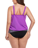 FULLFITALL - Purple Loop Strap Blouson Tankini Top