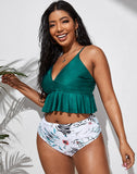 FULLFITALL-Green High Waist Bikini Set