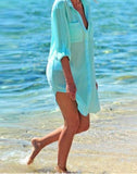 FULLFITALL - Light Green Cardigan Swimsuit Cover Up