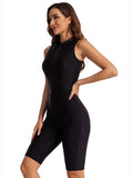 Solid Color Long-cut Legs One-Piece Surf Suit