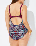 FULLFITALL - Aztec Cut Out Underwire One Piece Swimsuit