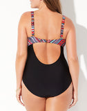 FULLFITALL - Aztec Cut Out Underwire One Piece Swimsuit