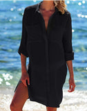 FULLFITALL - Black Cardigan Swimsuit Cover Up