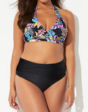 FULLFITALL - Watercolor Floral Halter Bikini Set