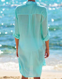 FULLFITALL - Light Green Cardigan Swimsuit Cover Up