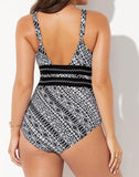 FULLFITALL - White Water Sexy Lace Plunge One Piece Swimsuit