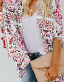 FULLFITALL - White Printed Blouse Cover Up