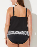 FULLFITALL - Black Loop Strap Blouson Tankini Set