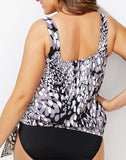 FULLFITALL - Dew Drops Side Tie Blouson Tankini Top