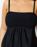 FULLFITALL - Black Smocked Bandeau Tankini Set