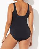 FULLFITALL - Tie dye Square Neck One Piece Swimsuit