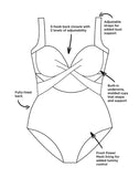 FULLFITALL - Mallorca Multi Cut Out Underwire One Piece Swimsuit