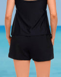 FULLFITALL - Black Flared Tankini with Cargo Swim Short