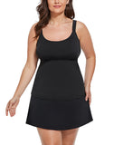 FULLFITALL - Black Flared Tankini  With A-Line Swim Skirt