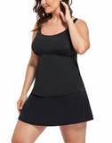 FULLFITALL - Black Flared Tankini  With A-Line Swim Skirt