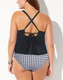 FULLFITALL - Black Scarf X-Back Tankini Set