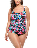 FULLFITALL - Cute Floral Flared Tankini Set