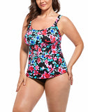 FULLFITALL - Cute Floral Flared Tankini Set