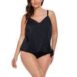 FULLFITALL - Black Side Tie V-Neck Tankini Top