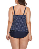 FULLFITALL - Navy Blue Dots Side Tie Tankini Set