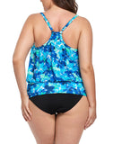 FULLFITALL - Water Orchid Lightweight Blouson Tankini Set