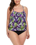 FULLFITALL - Purple Rose Lightweight Blouson Tankini Set