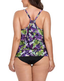 FULLFITALL - Purple Rose Lightweight Blouson Tankini Set