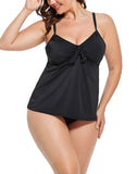 FULLFITALL - Black Tie Front Underwire Tankini Set