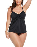 FULLFITALL - Black Tie Front Underwire Tankini Set