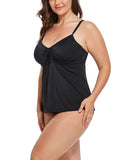 FULLFITALL - Black Tie Front Underwire Tankini Set