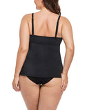 FULLFITALL - Black Tie Front Underwire Tankini Top