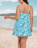 FULLFITALL - Tropical Palm Tie Front Underwire Swimdress