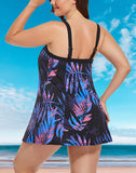 FULLFITALL - Multi Tropical Floral Banded One Piece Swimdress