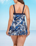 FULLFITALL - Multi palm Banded One Piece Swimdress