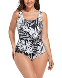 FULLFITALL - Tie dye Square Neck One Piece Swimsuit