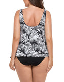 FULLFITALL - Leaves Classic Side Tie Blouson Tankini Top