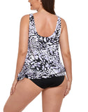 FULLFITALL - Dew Drops Side Tie Blouson Tankini Top