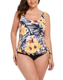 FULLFITALL - Everlasting Floral Side Tie Blouson Tankini Top