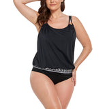 FULLFITALL - Black Loop Strap Blouson Tankini Top