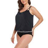 FULLFITALL - Black Loop Strap Blouson Tankini Top